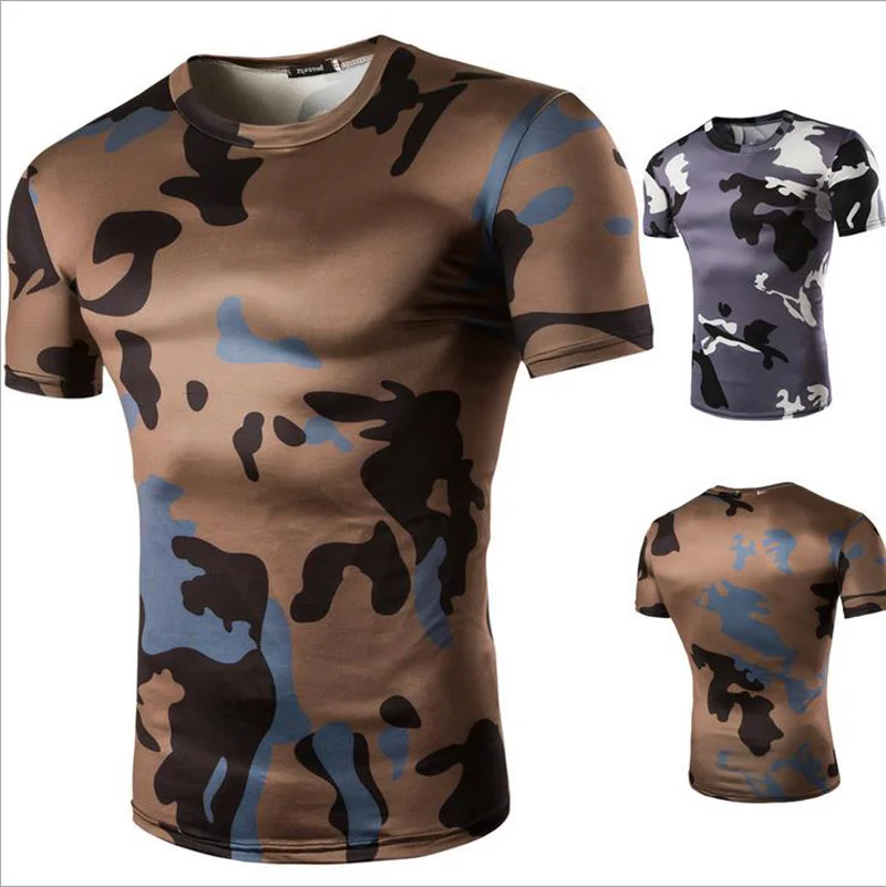 2016 Camo Tee Hip Hop Fashion font b Mens b font T font b Shirt b
