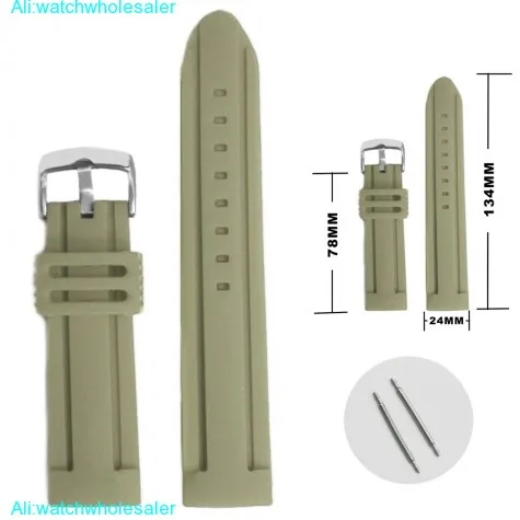 24mm Smart Grey Color Silicone Jelly Rubber Unisex Watch Band Straps WB1072D24JB