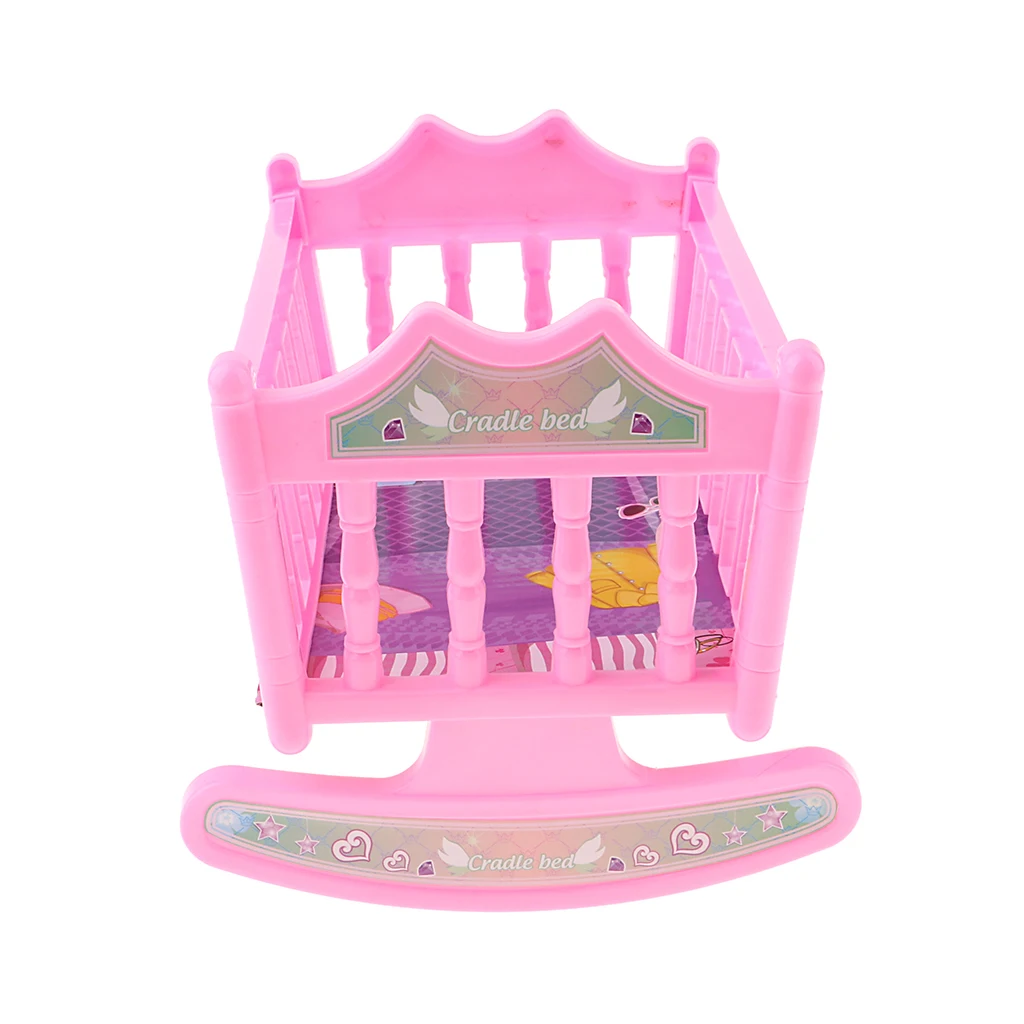 Многоцветная детская качающаяся кровать детская колыбель для 20 см Кукольный дом мебель для спальни розовый