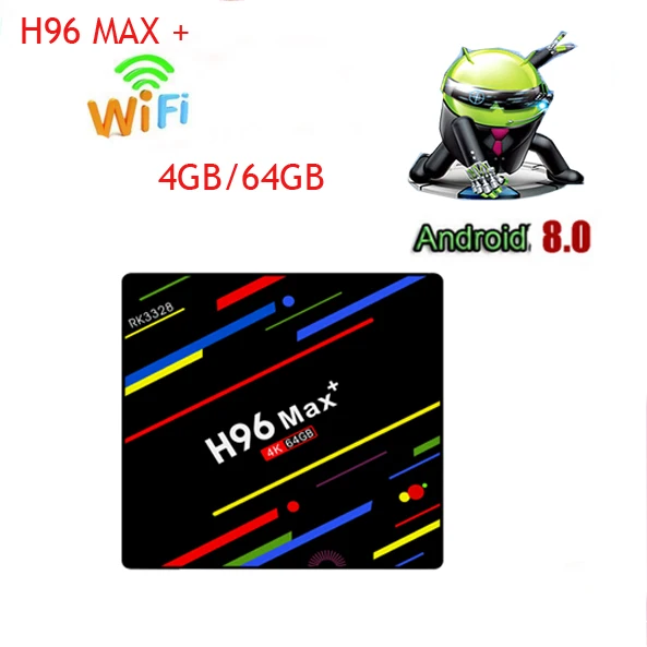 

H96 Max Plus 4GB RAM 64GB ROM Smart TV Box Android 8.1 RK3328 Quad Core Mini PC 2.4G/5G Dual Wifi 4K Media Player