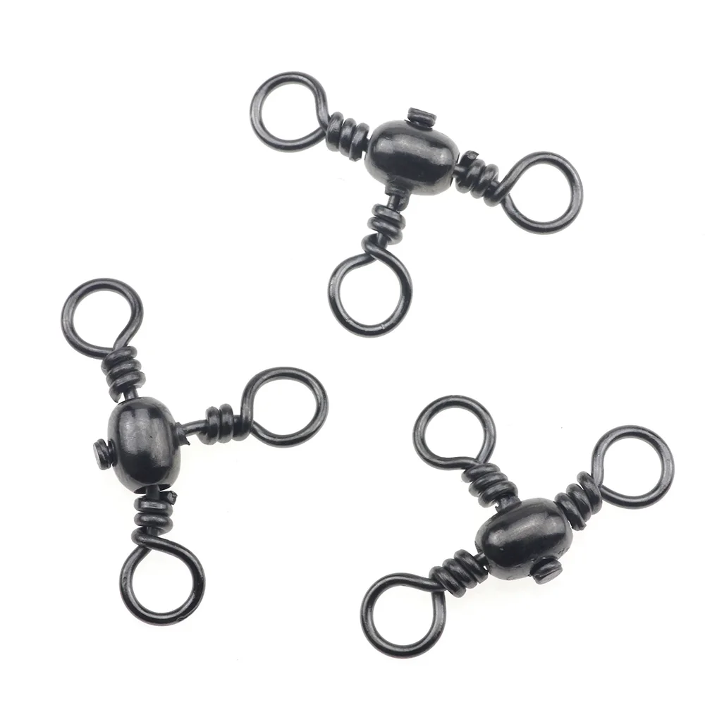 Fishing Hooks Barrel Swivel 3 Way Cross Line Fishing Swivels 30pcs/bag Durable Tackle Connector Accessories