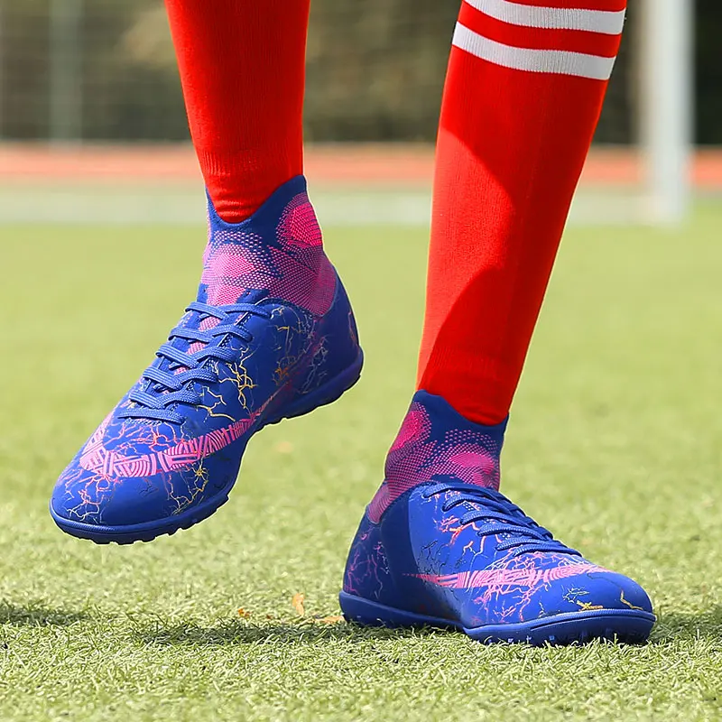 Fine Zero новые взрослые мужские уличные футбольные бутсы обувь с высоким берцем TF/FG футбольные бутсы тренировочные спортивные кроссовки оригинальные бутсы