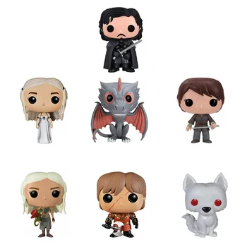 Hot Game Of Thrones 10cm Toys SNOW Arya STARK Daerenys Tyrion Ghost Action Figure Bobble Head Q Edition Cute Car Decoration Toys