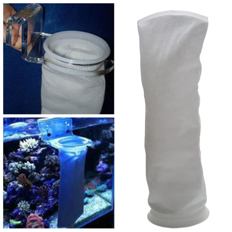 Мешок сетчатого фильтра для аквариума, легкий светильник, фильтр для аквариума, носки 100/150/мкм для аквариума, морской отстойник, войлочный фильтр для предварительной очистки
