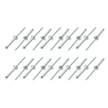 

Uxcell 20Pcs Rivets 4x25/30/35/40mm Aluminum/Steel Open End Blind Rivet Fasteners For Buildings Aircraft Machines Furniture
