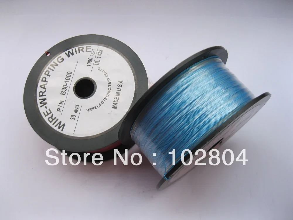 

1 roll 1000ft 30AWG Wire-Wrapping Wire Sliver Plated Copper Blue Color