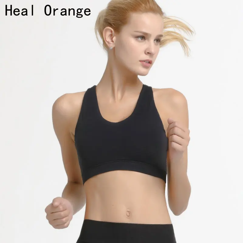 Anti-Sweat Sports Bra Tops Women Cropped Athletic Vest Strappy Yoga Top High Support Push Up Runing Bras Gym Clothing Underwear