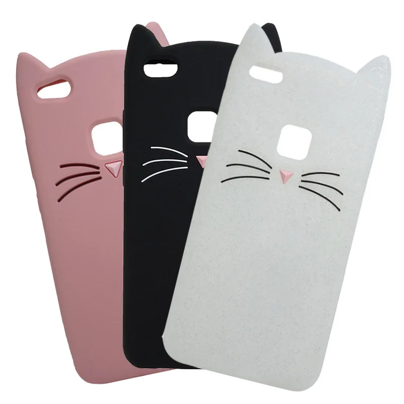 

3D cute Beard cat ears case For Huawei Nova 3 3i 2 Lite Y5 Y6 Y7 Prime Pro 2017 Honor 10 V9 7C V8 Full Cover Silicon Soft Fundas