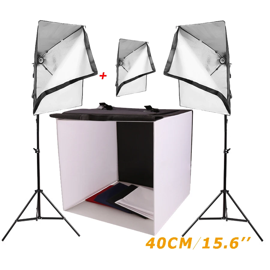 Photo Studio Lighting Kit Photography Studio Softbox Light Tent +two 68cm Light Stand + three
