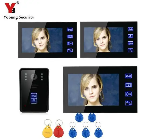 

YobangSecurity 7" Touch Screen Video Door Phone Doorbell Intercom Monitor Visual Security IR Camera Bell System Kit Night Vision