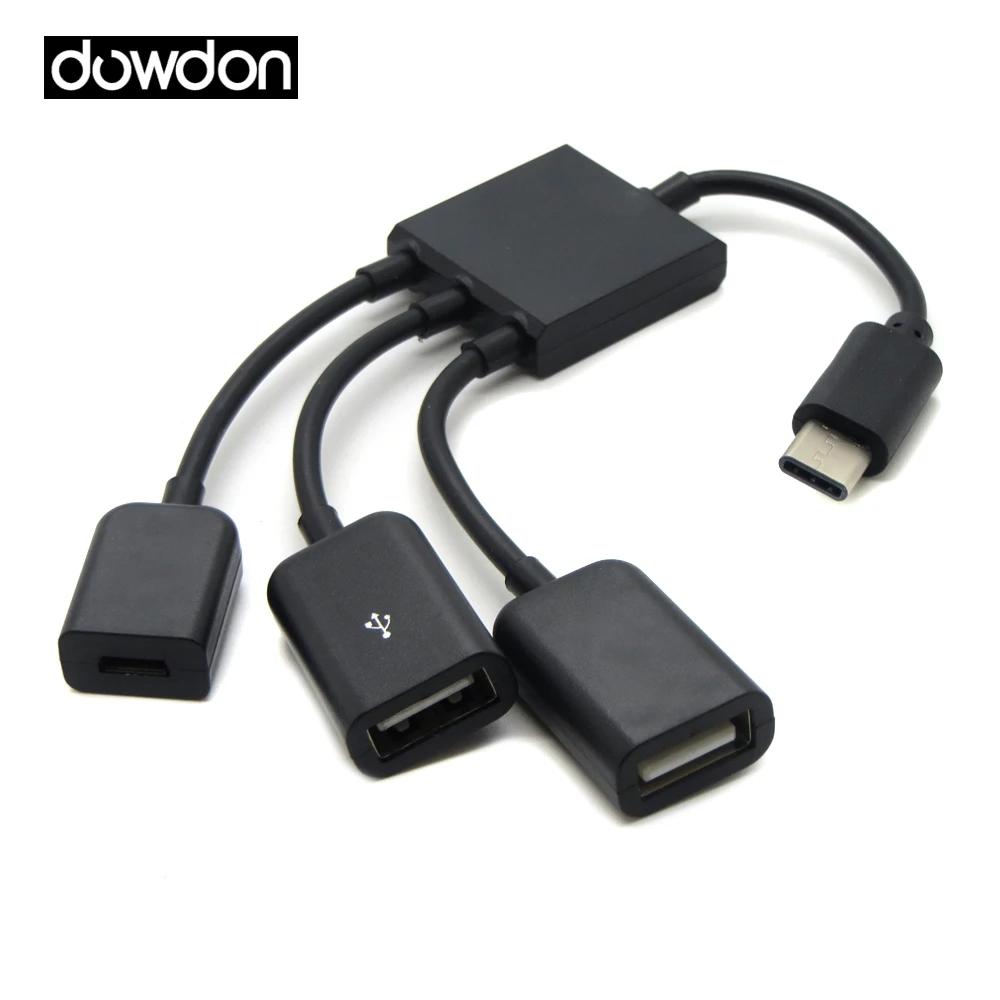 

3 in 1 USB 3.1 Type C 3 Port USB Hub Adapter To 2 Port Dual USB Hub For Windows XP 7 8 For Mac/OS/Linux