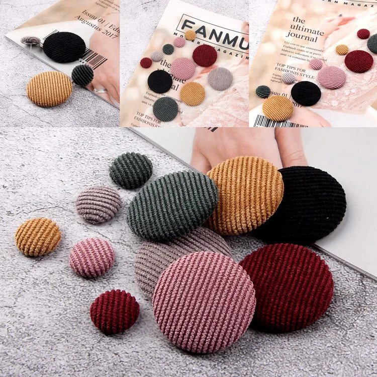 

Retro Wool Button Buckle Base Eardrop Diy Handcrafted Material Jewelry Components 6pcs