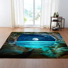 3D принт Луна море большой размер области ковер мягкий ковер гостиная спальня диван ковер для гостиной Детская комната напольный коврик по индивидуальному заказу