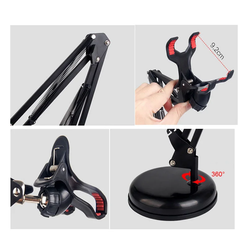 Metal Long Arm Lazy Phone Holder | Mobile Phone Flexible Bed Desk Table Stand Holder Clip Bracket | iPhone Huwei Samsung Stand image 2