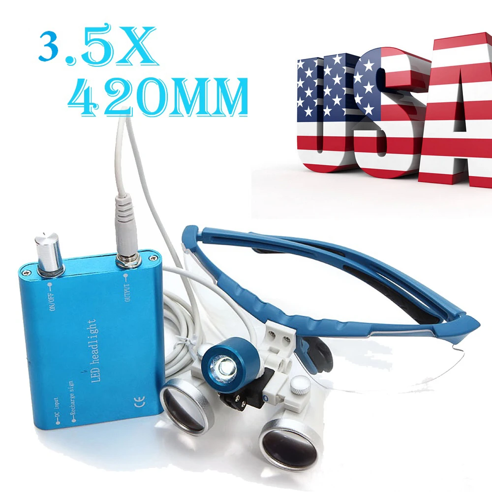 Shipping From USA !BLUE Surgical Medical Dental Loupes Dental Glasses 3