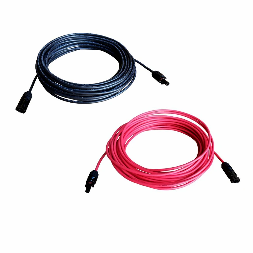 

1Pairs x 14AWG MC4 Connector male female Extension Connect branch red black extend 2.5mm2 cable