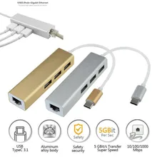 CARPRIE Hot Product USB-C to 3-Port USB 3.0 Hub With Ethernet Adapter For Type-C For MacBook Pro Drop Shippingdrop shopping