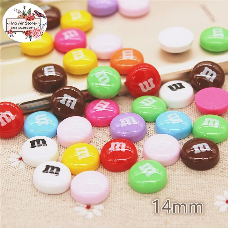 50pcs Resin Flat Back Cabochon M bean Miniature Food Decoration Charm DIY Craft Hair Bow Center Accessories