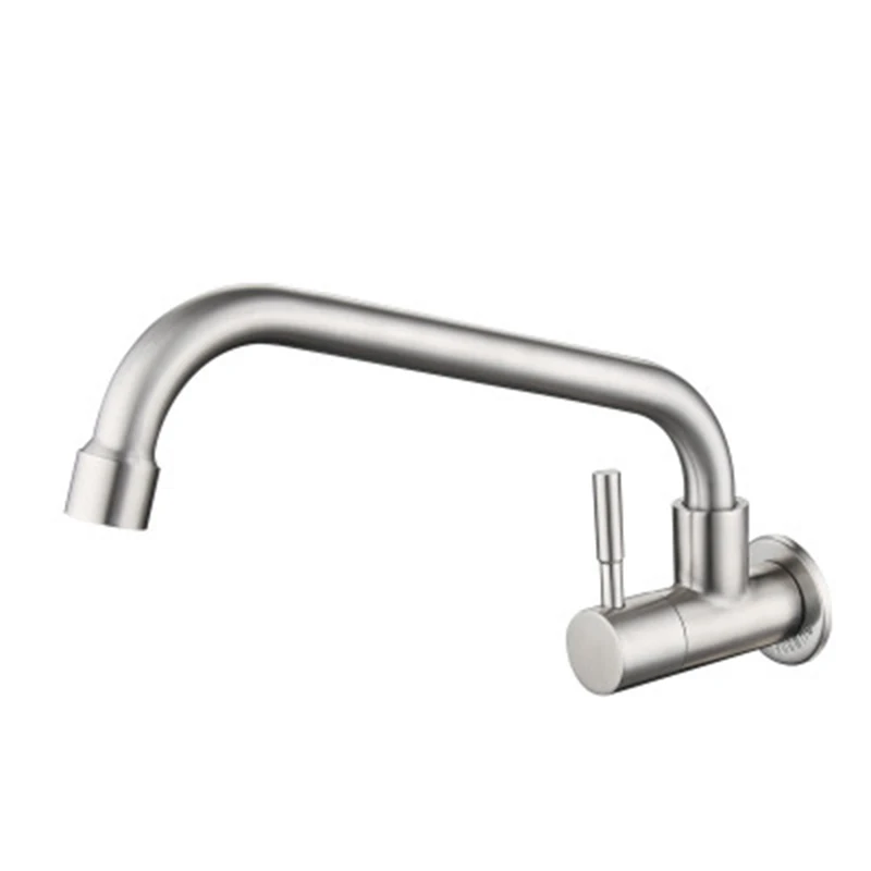 304 stainless steel wall-mounted single cold faucet kitchen water tank lead-free horizontal single cold faucet