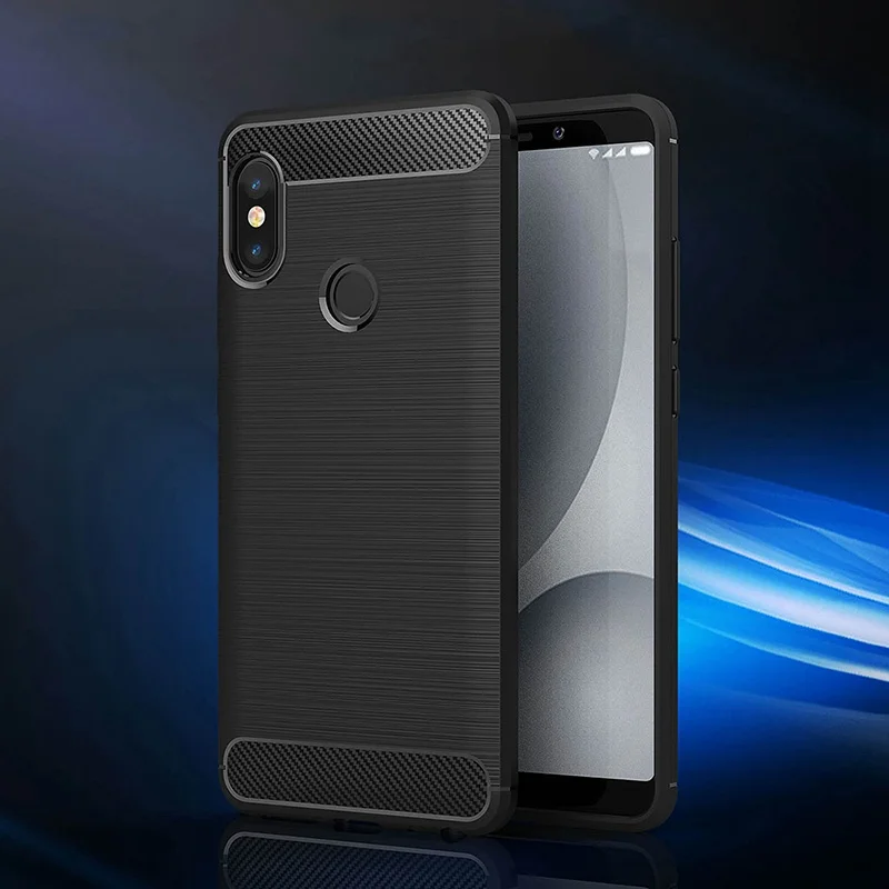 Tomkas Soft TPU Case For Xiaomi Mi 6X Case Silicone Luxury Full Cover Xiaomi Mi Max 2 Redmi 5A 5 Plus Case Brushed Carbon Fiber  (2)