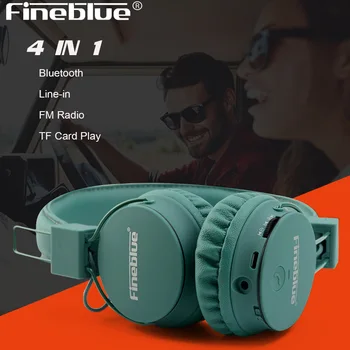 

Original FineBlue 4in1 Wireless Bluetooth Headphone 3D Stero Deep Bass headset TF card MP3 player Fm radio line-in HD Mic