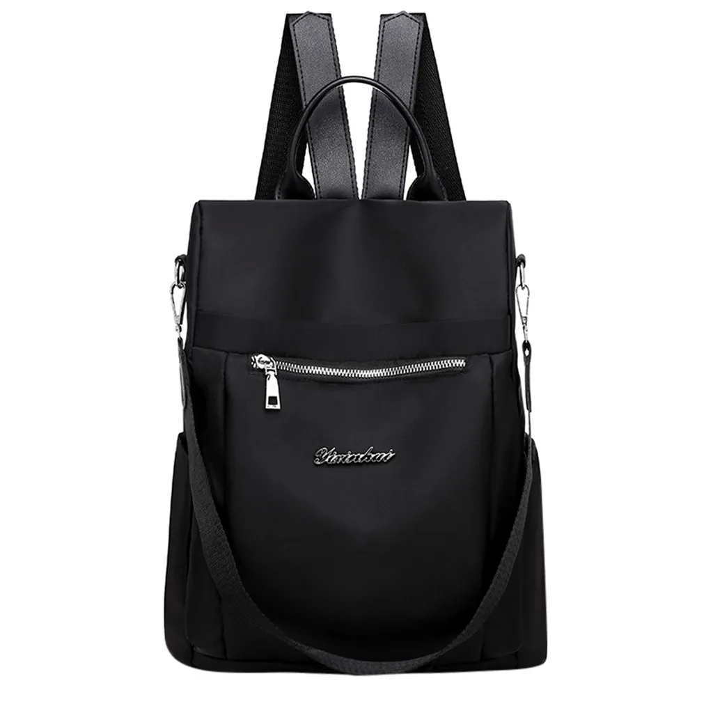Litthing Женская мода рюкзак сумка сплошной цвет молния компьютер рюкзак Bolsa Feminina - Цвет: Черный