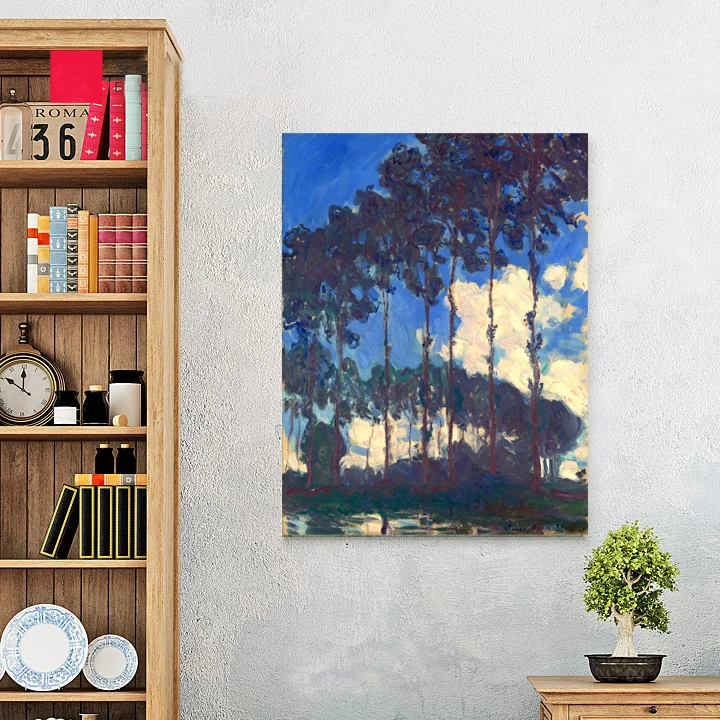 

landscape framesless canvas painting masterpiece reproduction Poplars on the Banks of the Epte c.1891 by Claude Monet