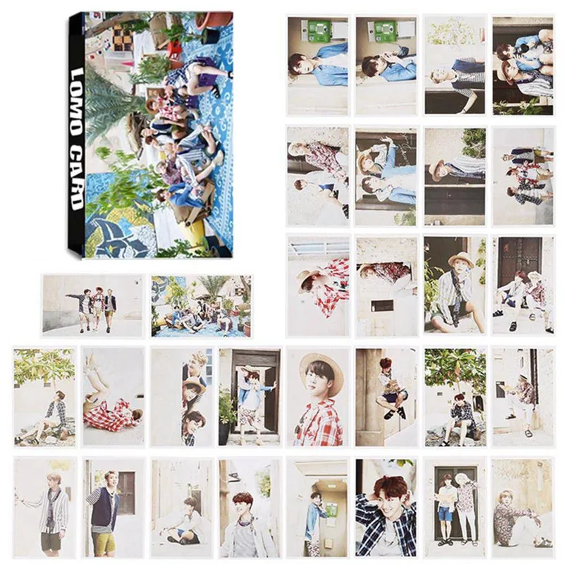 

30Pcs/Set Fashion 2019 Bangtan Boys Album LOMO Cards Self Made Paper Photo Card Students Fans Gifts