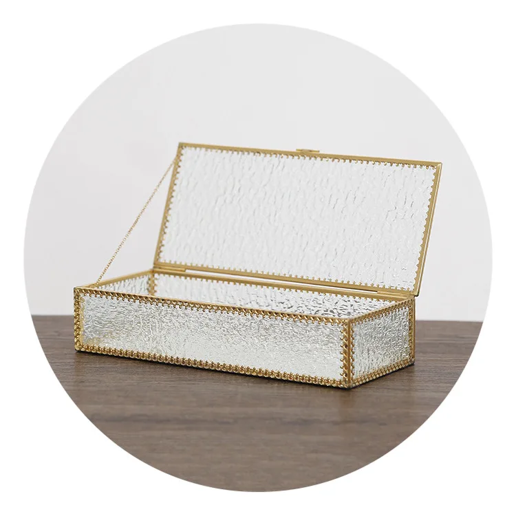LUDA ретро геометрическая стеклянная коробка сад украшения ювелирные изделия аксессуары многофункциональная коробка для хранения дисплей коробка для хранения коробки и ящики