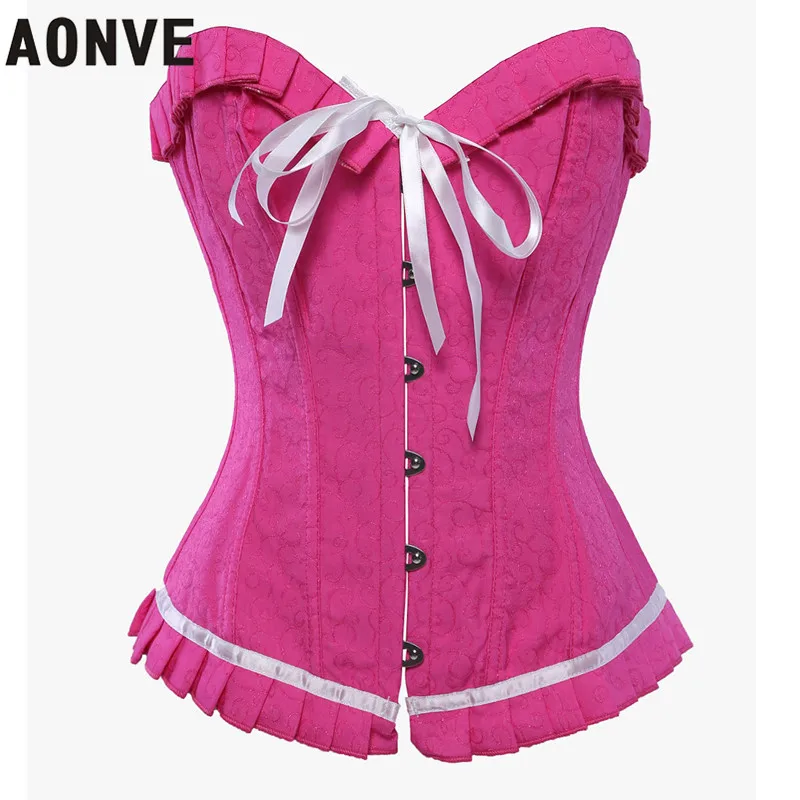 AONVE Steampunk Corset Gothic Vest Waist Trainer Corsets Modeling Strap