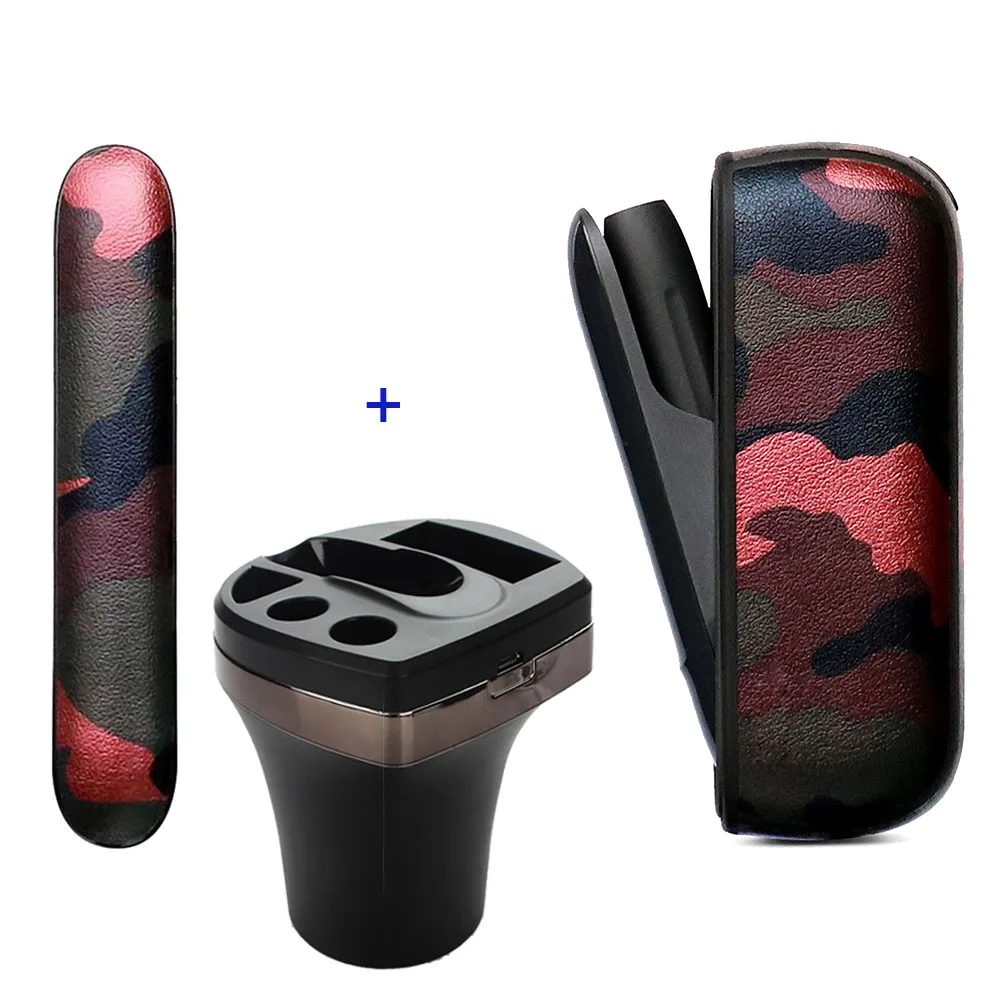 

JINXINGCHENG Leather Case and Charger for Iqos 3.0 Pouch side Bag Holder Box Holder Case with Car Charging