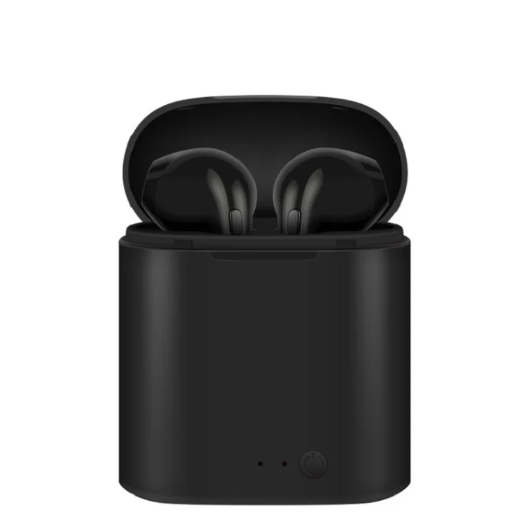 Беспроводная гарнитура Bluetooth вкладыши i7 tws 5,0 стерео наушники с зарядкой pod для Apple Xiaomi наушники для телефона беспроводные - Цвет: Black
