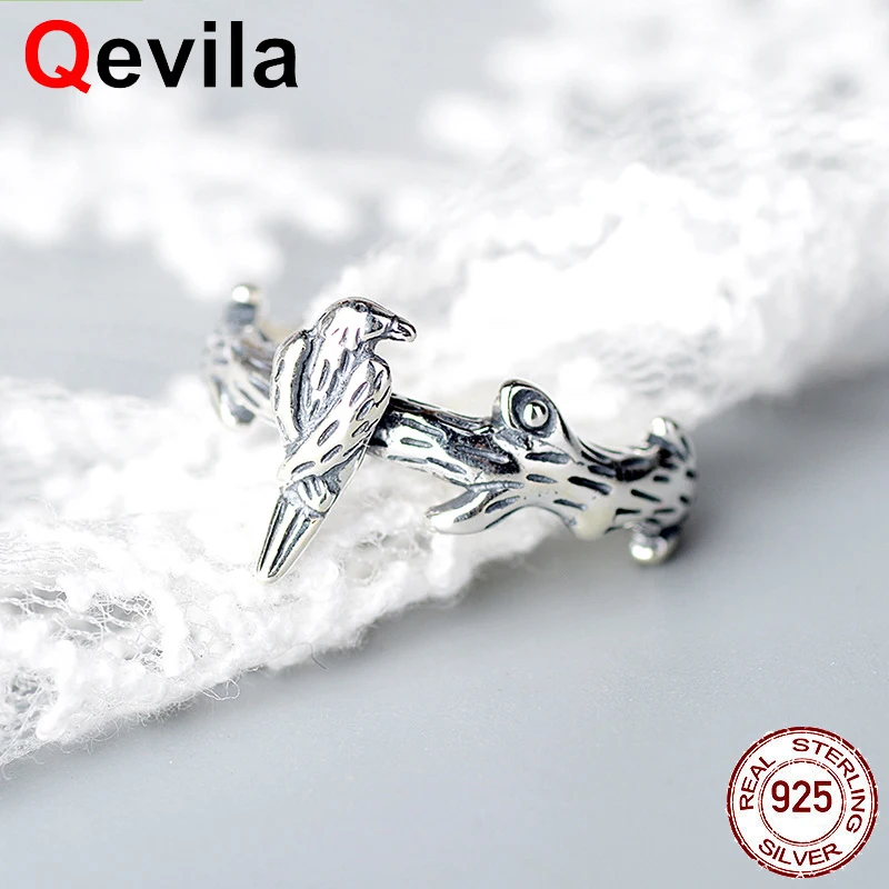 Qevila модное ювелирное изделие 100% Серебро 925 пробы открытое регулируемое Винтажное