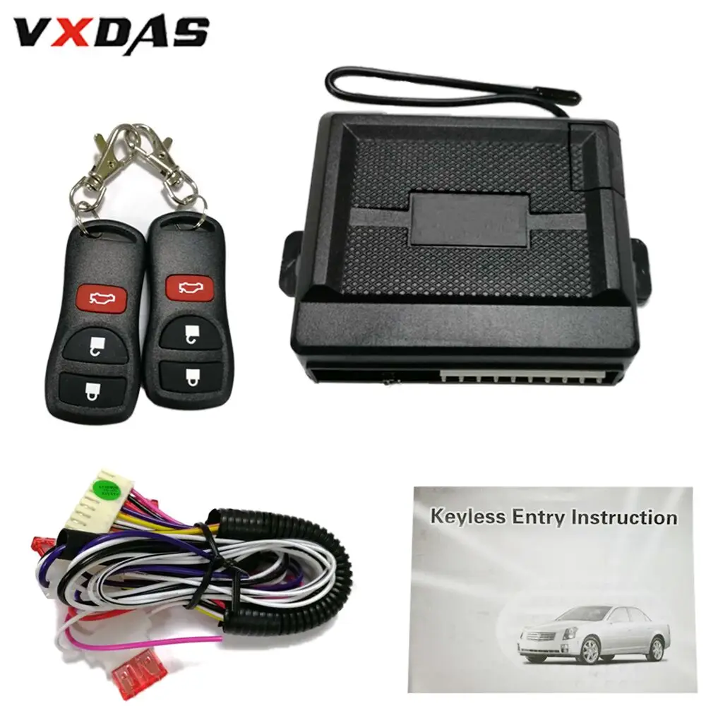 VXDAS 12V Car Burglar Alarm Remote Auto Keyless Entry System Universal