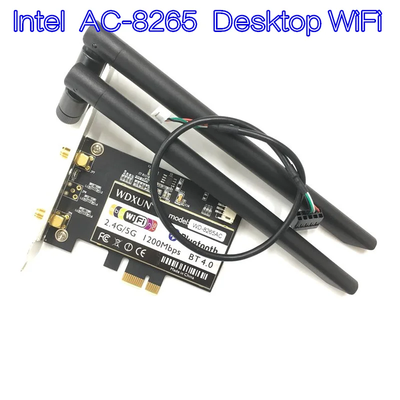 Беспроводной AC 8265 867 Мбит/с 802 11 двухдиапазонный Настольный WiFi адаптер PCI Express
