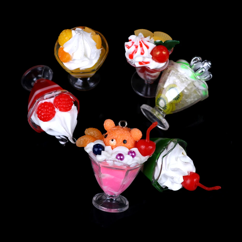 1pc Cute Dollhouse Miniature Drink Ice Cream Cups Set Model Pretend Play Mini Food Fit Play House Toy Doll Accessories