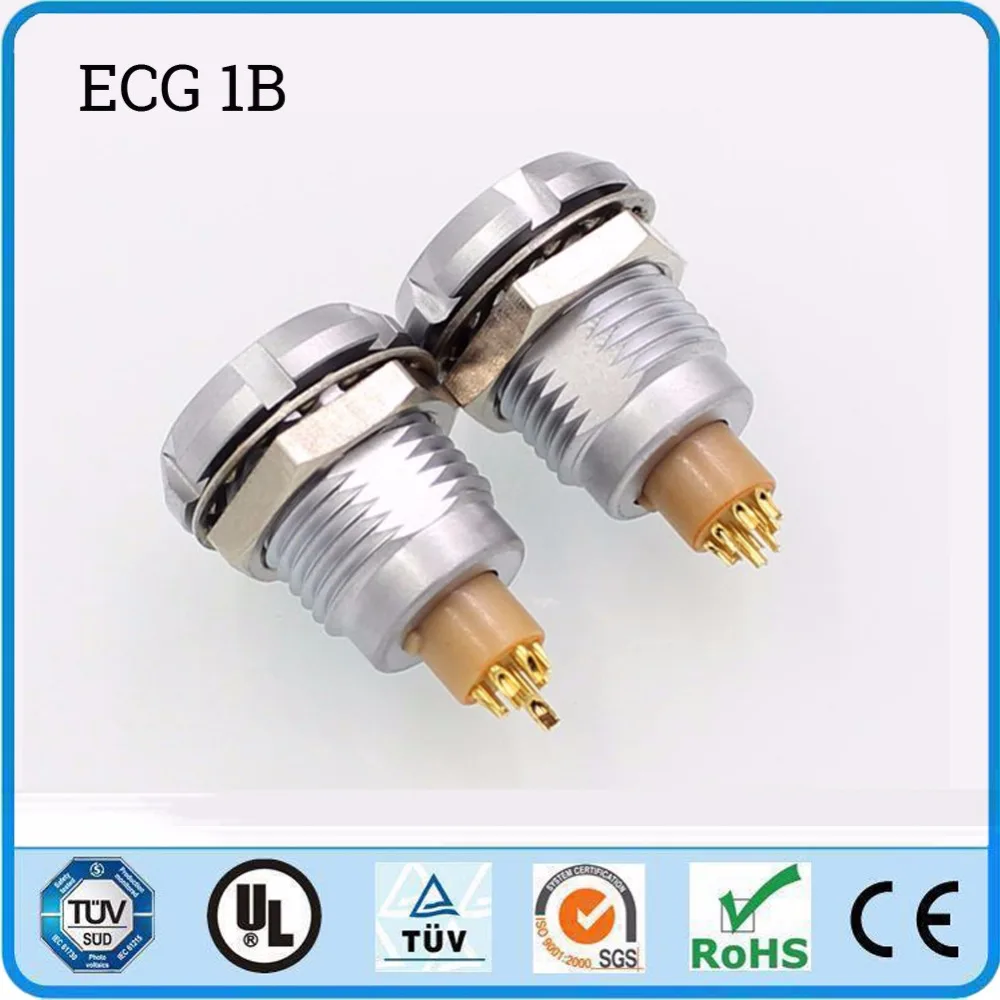 

LEMO Metal Circular Connector ECG 1B 2 3 4 5 6 7 8 10 14 16 Pin Fixed Socket Two Nuts Solder Contact