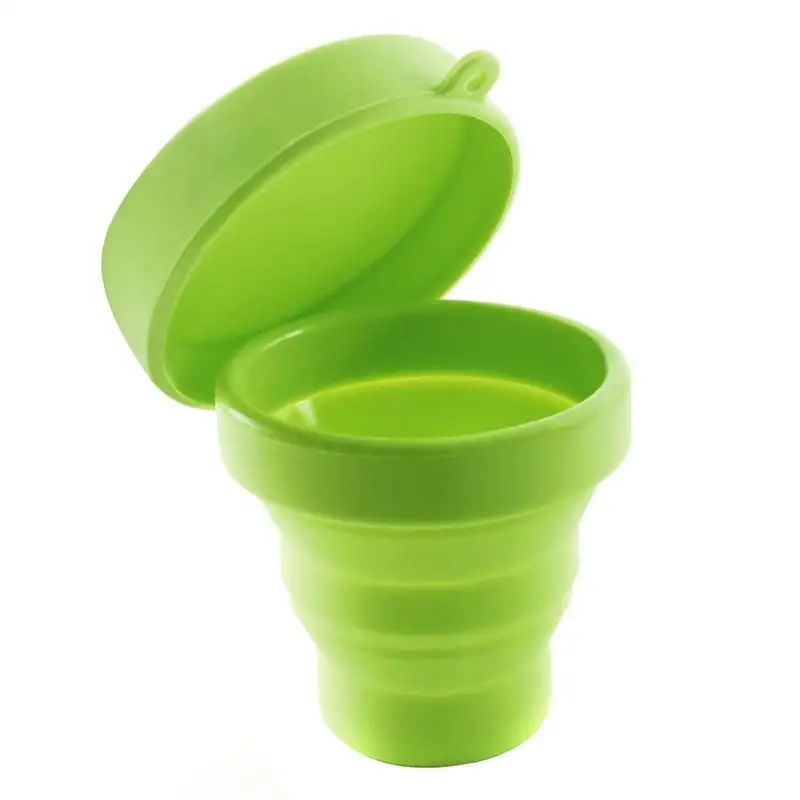 

Foldable Collapsible Silicone Cup Mug with Lid Portable Pop-up Cup for Camping Picnicking Hiking Outdoor Activities
