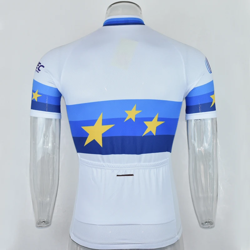 Белого и синего цвета велосипедной команды Джерси Индивидуальные Дорога гонка в горах Топ max storm 4 кармана