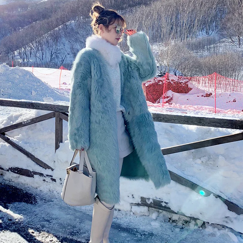 

Fur & Faux Fur Winter Fashion Women Coat New High quality Mink Fur Large size Solid color Medium length Women Fur coat NUW365