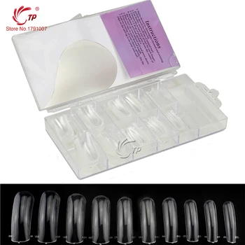 

TP 100pcs/set 10 Size False Nail Tips Dual Form System Acrylic Polygel Extension Mold UV Poly Gel Builder Guide Stencil Tool Kit