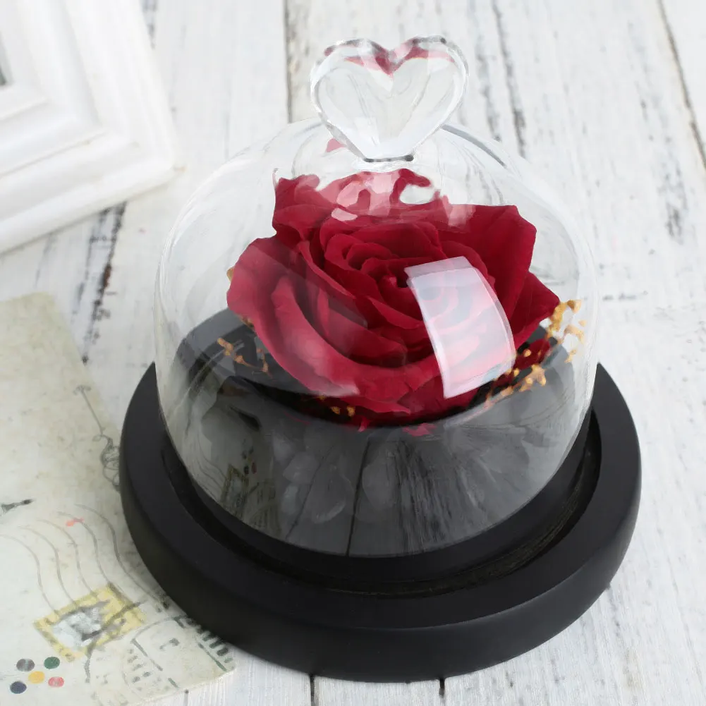 Eternal Flower Rose Glass Cover Immortality Glass Fresh Flower Wedding