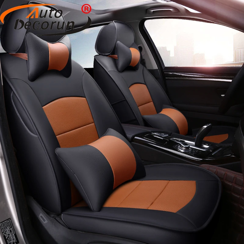 

AutoDecorun Genuine Leather Seat Covers for Ford Focus MK3 MK2 2 3 Automobiles Seat Cover Cowhide Seat Cushion Accessories 14PCS
