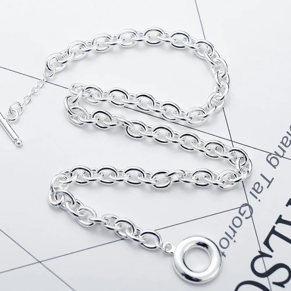 8mm 925 Silver Chain Necklace 18'' Hermosa Fashion Chains Choker