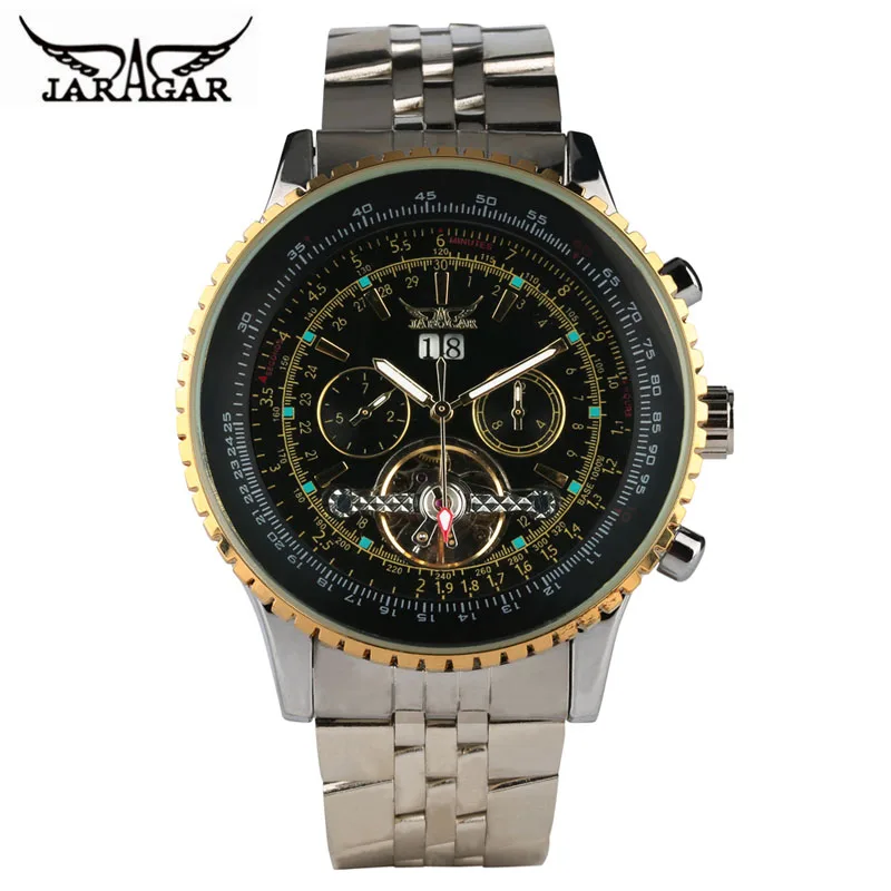 JARAGAR Mens Watches Top Brand Luxury Automatic Mechanical Watch Men Full Steel Business Sport Clock Man 2