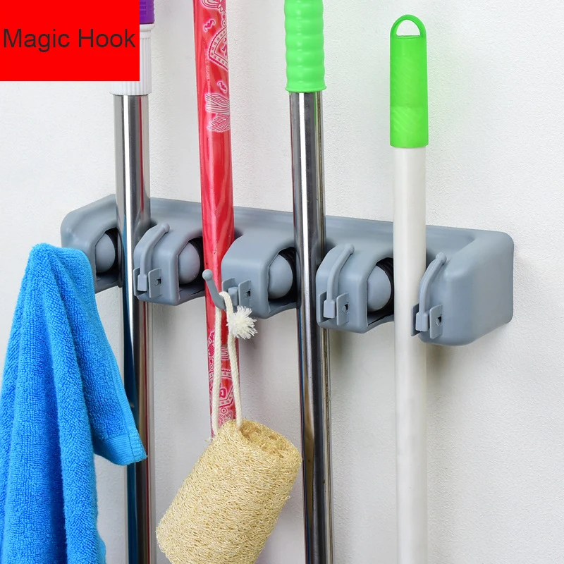 High Quality Kitchen Wall Mounted Mop Holder 5/4/3 Position Kitchen