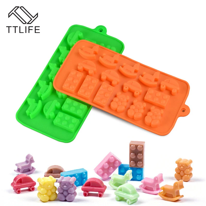 

TTLIFE 15 Trojan Chocolate Mould DIY Silicone Bakeware Jelly Pudding Mold Fondant Baking Pan Ice Cube Tray Dessert Baking Dishes