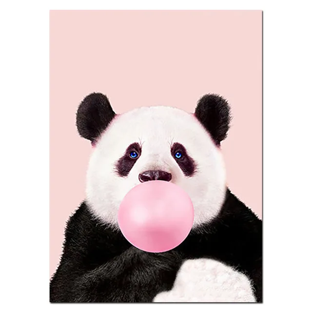 Cute-Animal-Prints-Panda-Nursery-Bubble-Gum-Wall-Art-Canvas-Painting-Blush-Pink-Funny-Poster-Decoration.jpg_640x640