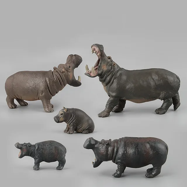 Wild Animal Model Educational Science Hippo Animal Model Toys Ornament