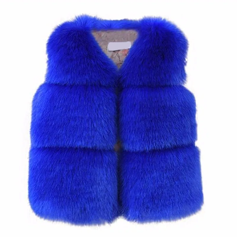 Faux Fur Baby Kids Girls Vest Jacket High Quality Thicken Warm Winter Children Outwear WaistCoats 11Colors